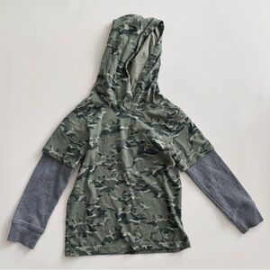 Toddler Boys Camo Dino Hooded Top